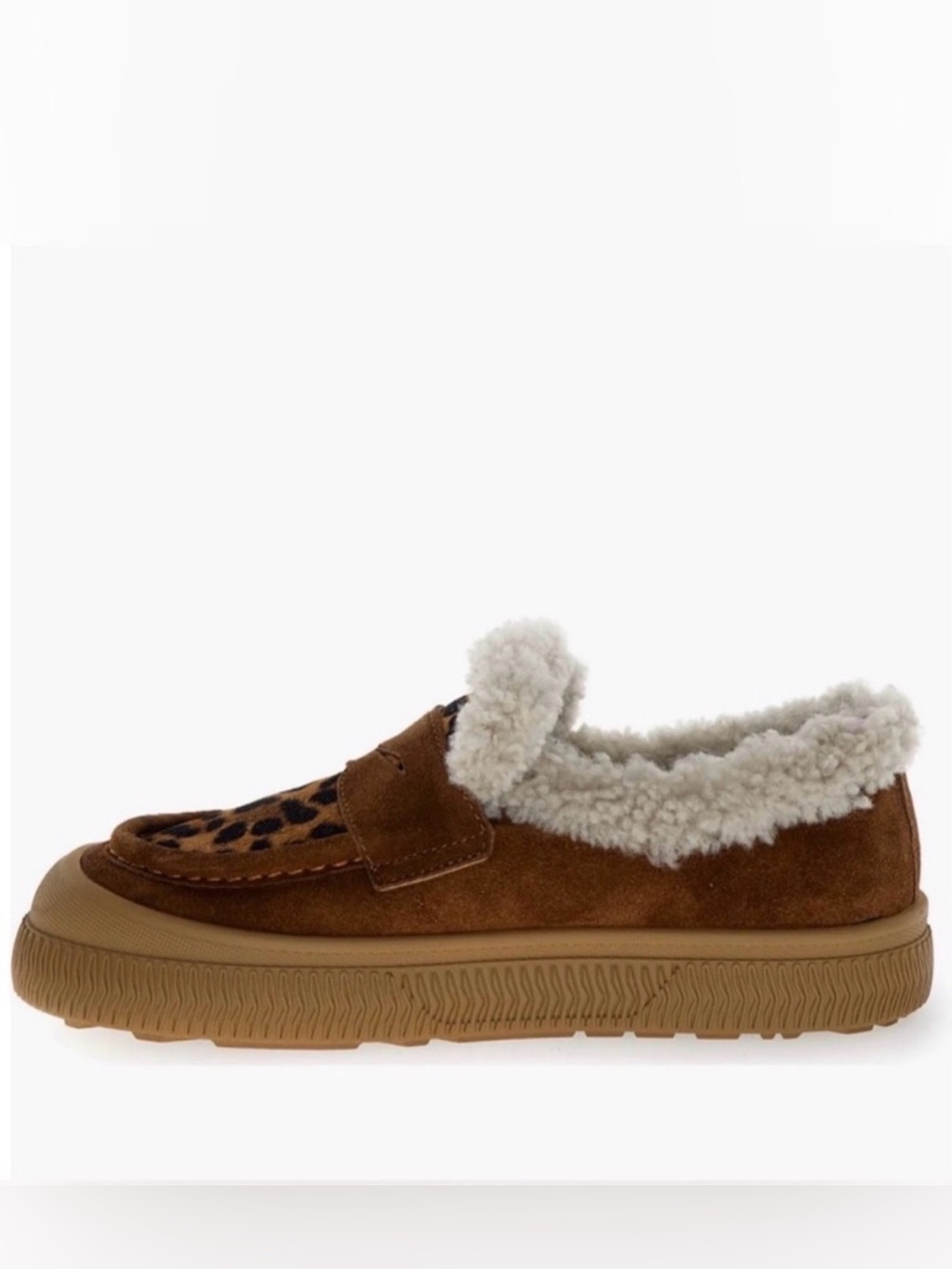 VOILE BLANCHE PAN Genuine Shearling Loafer in Brown